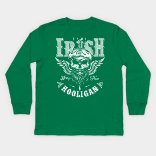 Irish Hooligan St Patricks Celtic Distressed Kids Long Sleeve T-Shirt